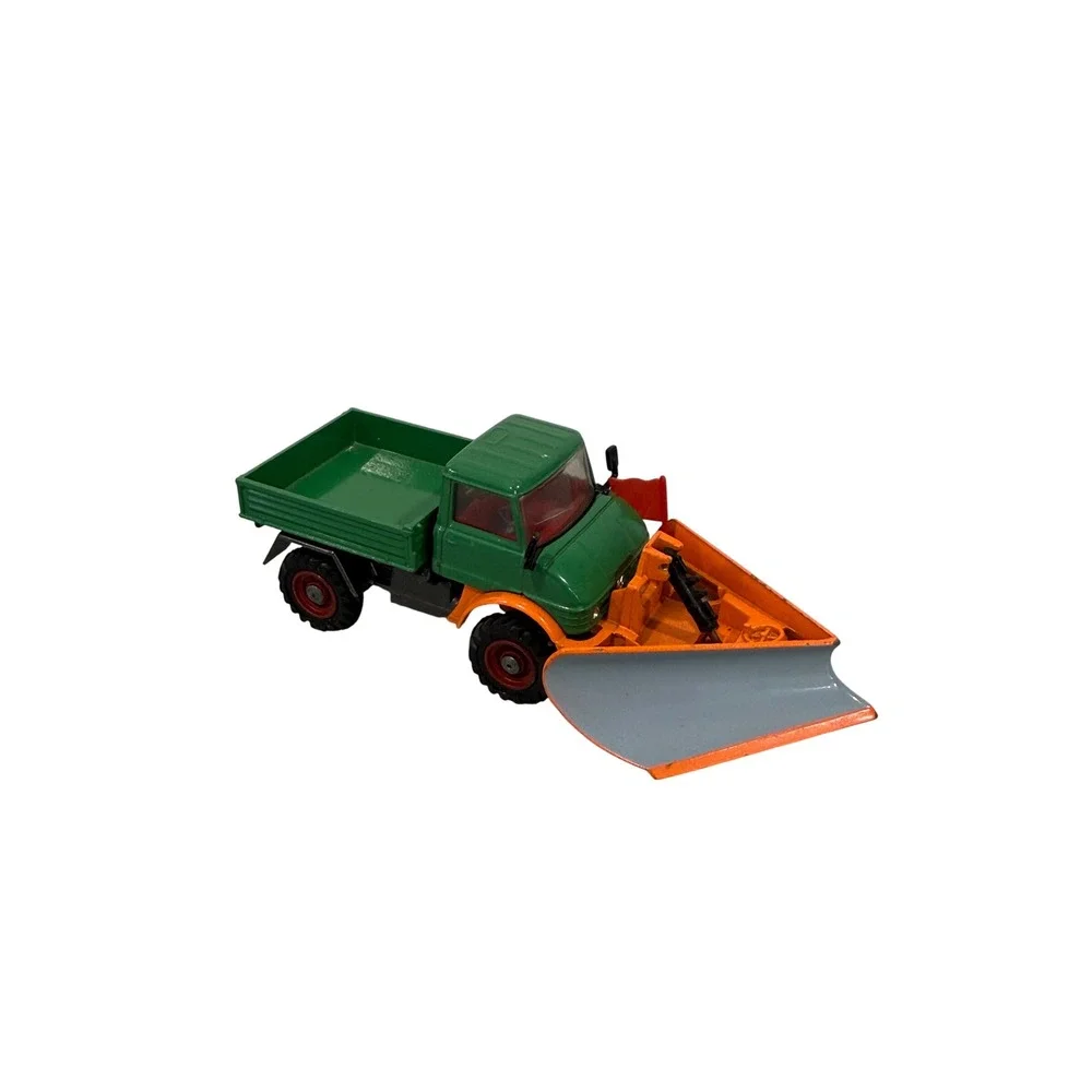 VTG Corgi Toys Unimog 406 Snow Plough Green Orange Diecast Truck Great Britain